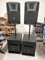 RCF PA set met actieve speakers, Ophalen of Verzenden, Gebruikt, 1000 watt of meer