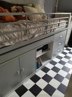 Halfhoogslaper met uitschuifbaar bureau blad, Ophalen, Gebruikt, 90 cm, Eenpersoons