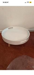 Wit planten tafeltje, Ophalen, Zo goed als nieuw, Rond, Hout