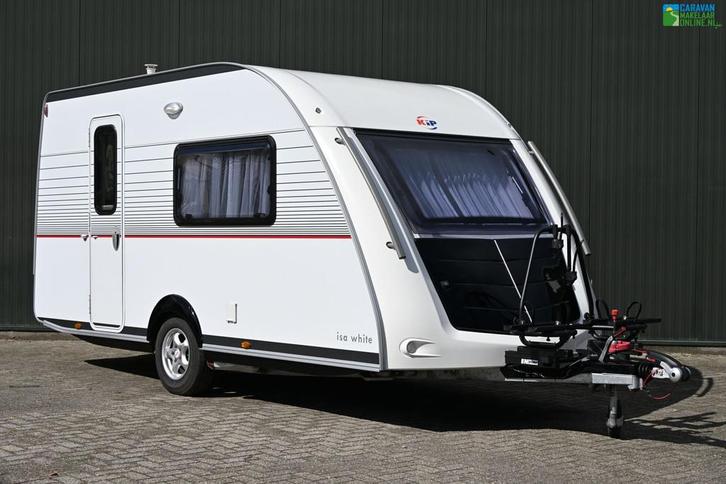 Kip Isa White 41 TCB Enkbedden|Mover|Unico|Airco|Fietsdragr, Caravans en Kamperen, Caravans, Bedrijf, tot en met 2, 1000 - 1250 kg
