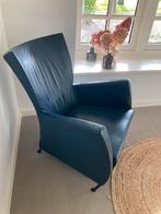 Montis Windy fauteuil leer blauw, Ophalen, Gebruikt, Minder dan 75 cm, Design