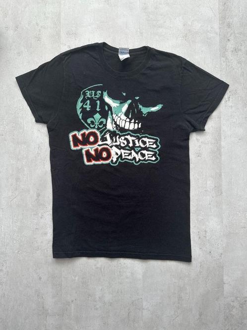 T-Shirt Vak410 No Justice No Peace, Kleding | Heren, T-shirts, Zo goed als nieuw, Maat 46 (S) of kleiner, Zwart, Verzenden