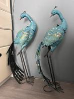 Beelden twee pauwen van metaal per stuk 21, Verzamelen, Beelden en Beeldjes, Ophalen of Verzenden, Zo goed als nieuw, Dier