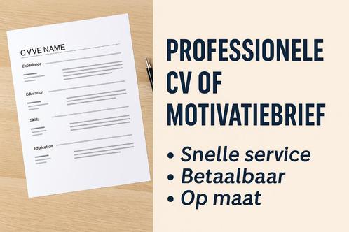 Professionele CV of motivatiebrief? Binnen 24u binnen!, Computers en Software, Overige Computers en Software, Nieuw, Verzenden
