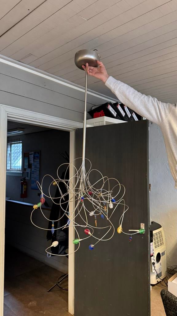 Design lamp Kroonluchter Harco Loor, Huis en Inrichting, Lampen | Hanglampen, Ophalen, Zo goed als nieuw, Metaal, 50 tot 75 cm