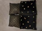 Luxe zwart gouden kussenset (4stuks) fluweel, Huis en Inrichting, Ophalen of Verzenden, Nieuw, Zwart
