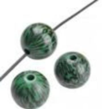 Donkergroene kralen met zwart tijgerpatroon (3 stuks) beschikbaar voor biedingen