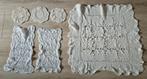 6x gehaakte kleedjes antiek kleedje gehaakt wit tafelkleed, Ophalen of Verzenden