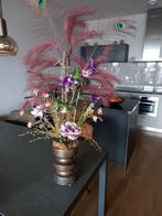 Vaas met zijde bloemen 1 meter hoog vaas is 24 cm, Huis en Inrichting, Woonaccessoires | Kunstplanten en Kunstbloemen, Zo goed als nieuw