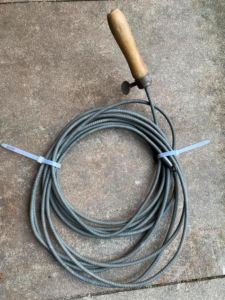 Rioolontstopper met houten handvat, Doe-het-zelf en Verbouw, Gereedschap | Handgereedschap, Gebruikt, Ophalen of Verzenden