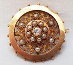 Broche 18kt zaadparels., Sieraden, Tassen en Uiterlijk, Antieke sieraden, Ophalen of Verzenden, Goud, Broche