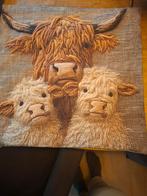 Kussen met Schotse Hooglanders, Ophalen of Verzenden, Zo goed als nieuw, Bruin, Vierkant