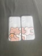 2 Matchende doorzichtige iPhone Hoesjes - Beer & Konijn, Ophalen, Nieuw, IPhone 14 Pro Max, Hoesje of Tasje