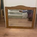 Vintage houten spiegel, Ophalen, Rechthoekig, Minder dan 50 cm