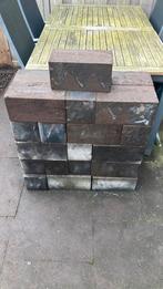 Border, borderblokken, tuinblokken antraciet 15x15x30 cm, Ophalen, Gebruikt, Blok, 25 cm of meer