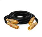 2,5m Audio Cinch-Kabel 2x Cinch-Stekker naar tulp, verguld., Ophalen of Verzenden, Zo goed als nieuw, 2 tot 5 meter, Interlink-kabel