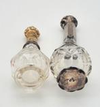 Kristallen parfumflesjes, goud en zilver, 19e eeuw, Antiek en Kunst, Ophalen of Verzenden