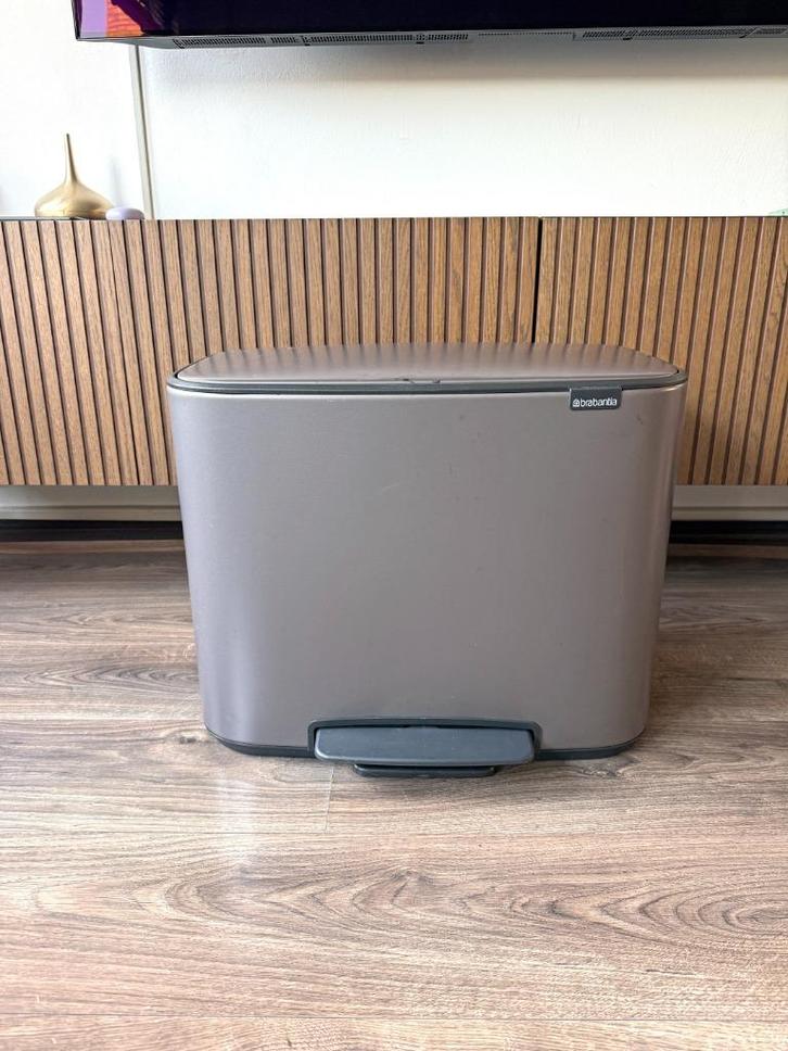Brabantia Bo Prullenbak 11 + 23 liter, Huis en Inrichting, Woonaccessoires | Prullenbakken, Gebruikt, Rvs, Minder dan 50 cm, 30 tot 40 liter