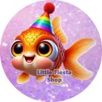 LF6474 icing frosting goudvis 20cm eetbare taart plaat print, Ophalen of Verzenden, Nieuw, Taarten, Versiering