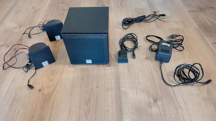 Creative Inspire speakerset (met 2 van de 5 satellieten), Computers en Software, Pc speakers, Gebruikt, Audiokanaal 2.1, Ophalen of Verzenden