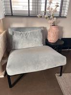 Mint/lichtblauwe eenzitter met kussen, Huis en Inrichting, Ophalen, Gebruikt, Eenpersoons, 75 tot 100 cm