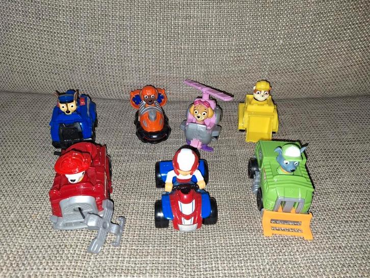 Paw Patrol pakket 7 auto's, Kinderen en Baby's, Speelgoed | Actiefiguren, Zo goed als nieuw, Ophalen of Verzenden