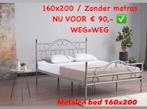 Goedkoopste metalen bedden., Huis en Inrichting, Slaapkamer | Bedden, Ophalen, Zwart, Metaal, 160 cm