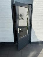 Hardhouten achterdeur, Doe-het-zelf en Verbouw, Deuren en Horren, Ophalen, 80 tot 100 cm, 200 tot 215 cm, Glas