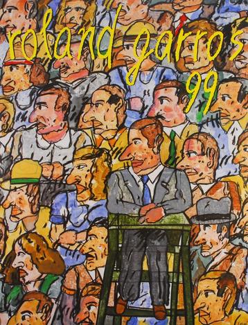 Antonio Segui - Roland Garros 1999 - Litho Drukgesign. beschikbaar voor biedingen