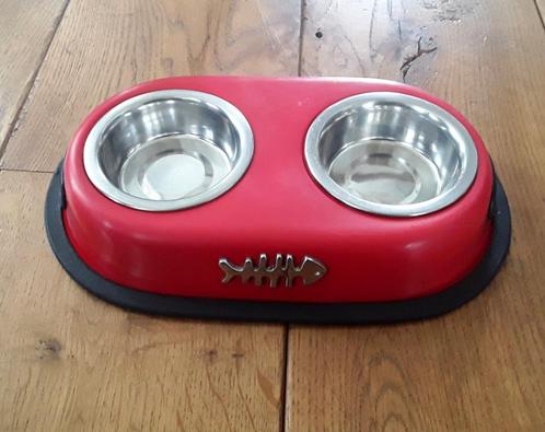 Superleuk etensbakje voor de kat / poes - rood - visgraat, Dieren en Toebehoren, Katten-accessoires, Gebruikt, Ophalen of Verzenden