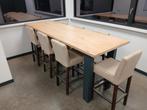 Grote bartafel met krukken - 301x91x112cm, Huis en Inrichting, Tafels | Statafels, Ophalen of Verzenden, Gebruikt