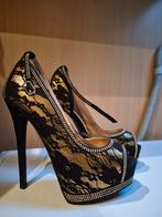 High heels goud/- zwart 37, Kleding | Dames, Schoenen, Zwart, Nieuw, Ophalen of Verzenden, Onbekend