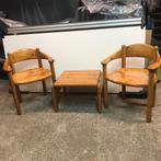 Set 2 Rainer Daumiller Deens design en tafel stoel vintage, Ophalen, Gebruikt, Bruin, Nvt