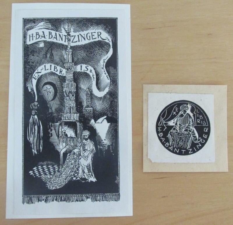 ex libris etsen door C.A.B. Bantzinger voor zijn broer, Antiek en Kunst, Ophalen of Verzenden