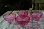 4 Cranberryglass coupes, Antiek en Kunst, Antiek | Glas en Kristal, Ophalen of Verzenden