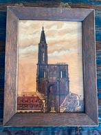 Schilderij op paneel in hout gesneden en gekleurd H.Lang, Ophalen of Verzenden