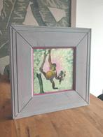 Leuk canvas schilderij Papaya art robuuste lijst kinderkamer, Ophalen, Zo goed als nieuw, Wanddecoratie