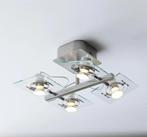 4 Spots Plafondlamp Verstelbaar van Chrome en Glas IKEA Fuga, Metaal of Aluminium, Ophalen of Verzenden, Zo goed als nieuw, Modern