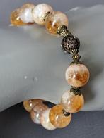 581 edelsteen armband Natural Phantom Quartz-Fantoomkwarts, Geel, Nieuw, Ophalen of Verzenden, Elastiek