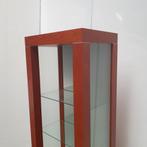 Kersen houten vitrinekast met glazen schappen - 196X65X46 cm, 50 tot 100 cm, 25 tot 50 cm, Met plank(en), 150 tot 200 cm