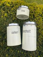 Voorraadbussen suiker thee beschuit brabantia, Antiek en Kunst, Antiek | Emaille, Ophalen of Verzenden