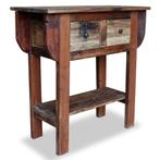 NIEUWE Sidetable 80x35x80 cm gerecycled (hard)hout, 100 tot 150 cm, Metaal, Nieuw, Ophalen of Verzenden