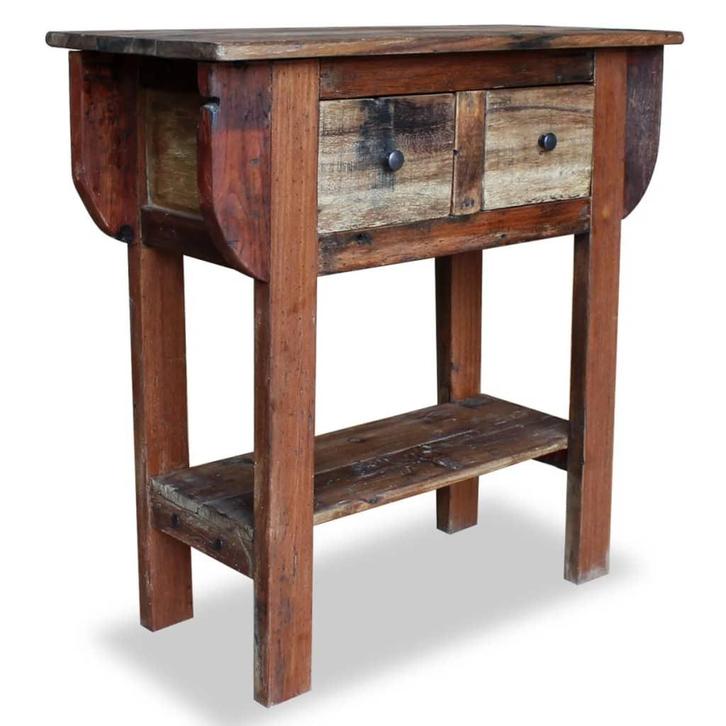 NIEUWE Sidetable 80x35x80 cm gerecycled (hard)hout, Huis en Inrichting, Tafels | Sidetables, Nieuw, 25 tot 50 cm, 100 tot 150 cm