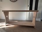 Witte steigerhouten tafel, Ophalen, Gebruikt, 100 tot 150 cm, Overige houtsoorten