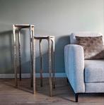 Bijzettafel chique brons goud creme marmer 2 stuks Nieuw, Huis en Inrichting, Tafels | Bijzettafels, Ophalen, Minder dan 55 cm
