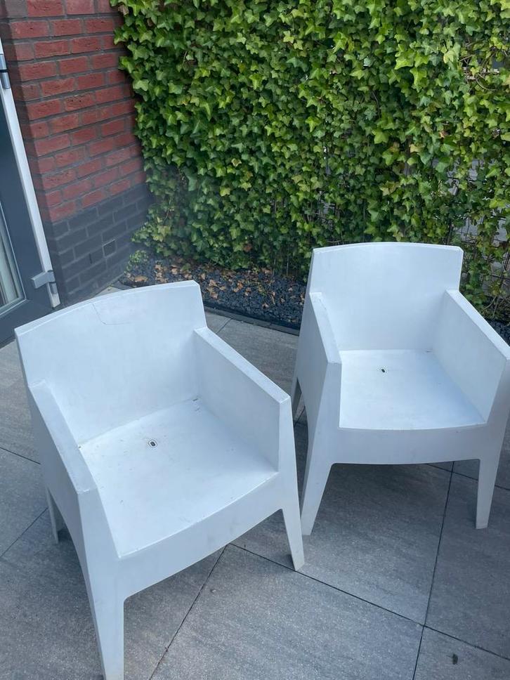 Gratis philip Starck toy stoelen 4 stuks, Tuin en Terras, Tuinstoelen, Gebruikt, Kunststof, Ophalen