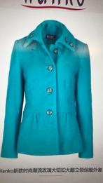 Wanko Mooie jas chique blauwe turquoise maat 36 wol, Ophalen of Verzenden, Zo goed als nieuw, Zwart