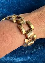 Massief gouden schakel armband 14 kt 22 gr Art Deco stijl, Ophalen, Goud, Armband
