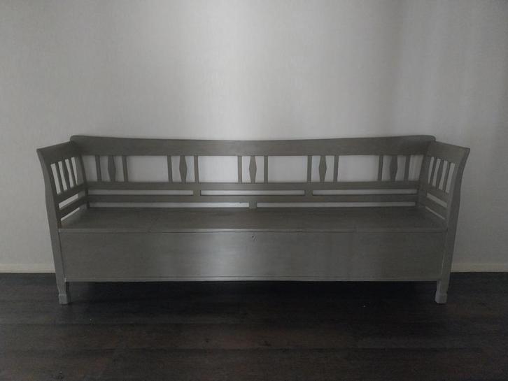 houten klepbank, Huis en Inrichting, Banken | Bankstellen, Gebruikt, Rechte bank, Overige maten, 200 tot 250 cm, Minder dan 75 cm