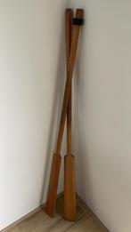 Vintage houten roeipeddel roeiriemen., Gebruikt, Enkelbladige peddel, Ophalen